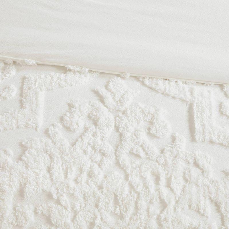 Madison Park Viola Tufted Cotton Chenille Damask 3 Piece Duvet Set & Reviews | Wayfair