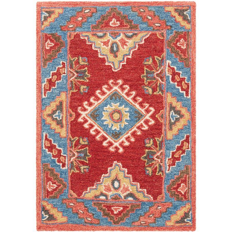 Aspen APN803 Hand Tufted Accent Rug - Red/Blue - 2'3"x4' - Safavieh.