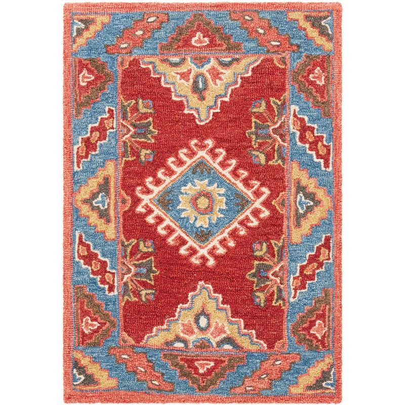 Aspen Red and Blue Hand Tufted Wool Area Rug