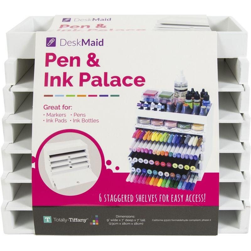 Desk Maid Pen & Ink Palace-White, 7"Hx9"W