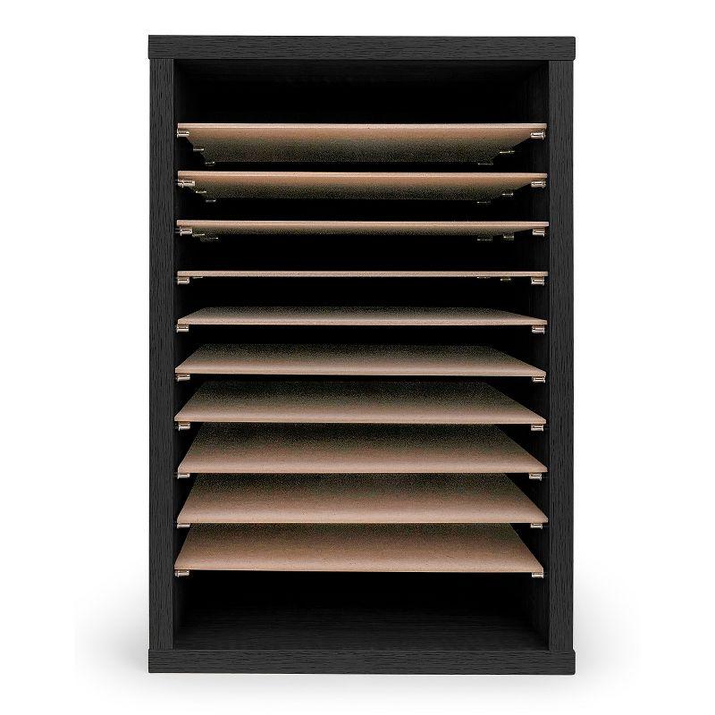 AdirOffice 500 Series 11 Compartment Wooden Literature Organizer  10.75" x 11.8" Black (500-11-BLK)