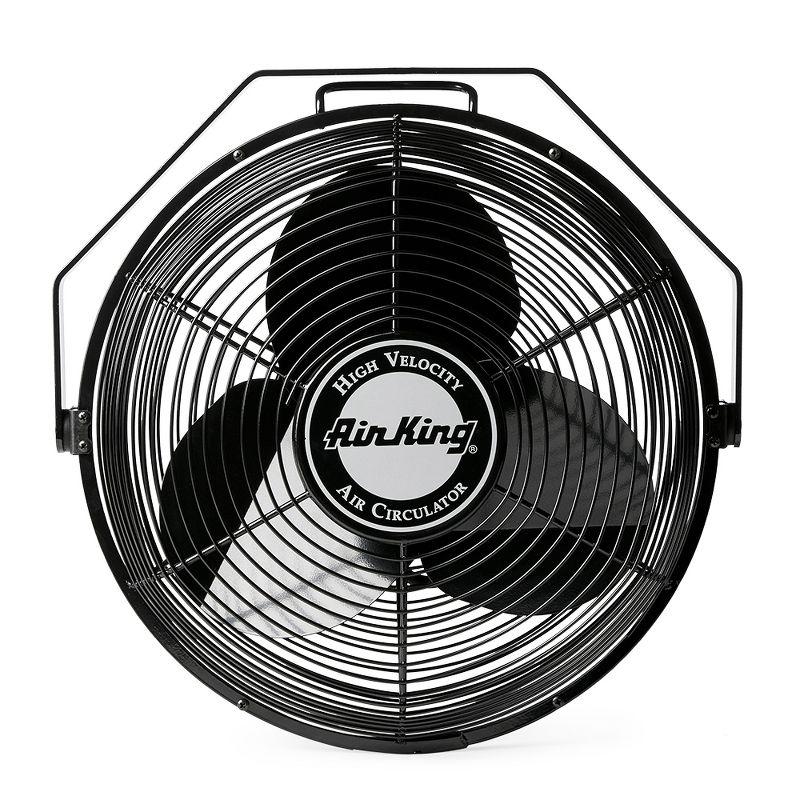 Air King 14 Inch 1/20 Horsepower 3-Speed Indoor Industrial and Commercial Enclosed Pivoting Warehouse Garage Steel Multi-Mount Fan, Black