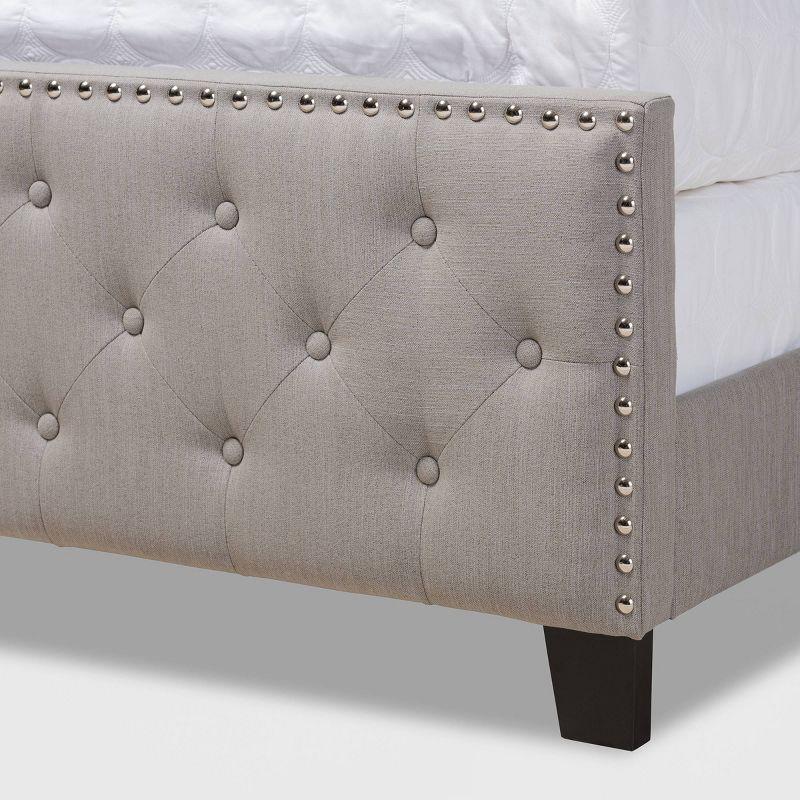 Marion Fabric Upholstered Button Tufted Panel Bed - Baxton Studio