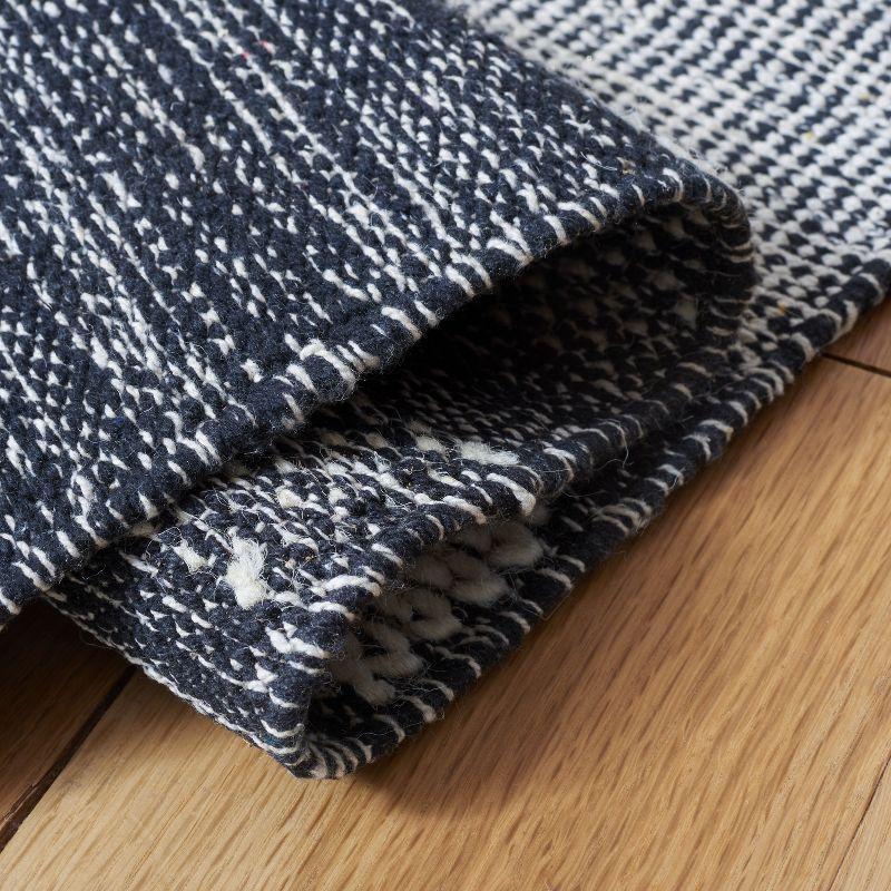 Striped Kilim STK506 Hand Woven Area Rug - Ivory/Black - 7'x7' - Safavieh.