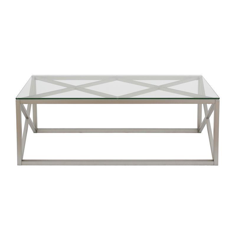 17' Metal Geometric Coffee Table in Gray - Henn&Hart