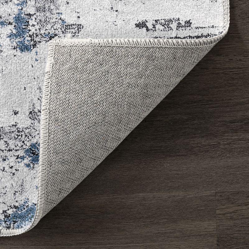 Sleek Abstract Gray Synthetic 3'x5' Easy-Care Area Rug