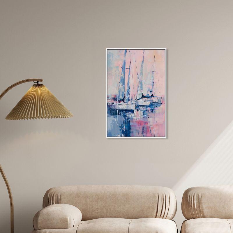 Art Remedy Art Remedy Pastel Sea Breeze Framed Sailing 1 Piece Canvas Wall Art 57710