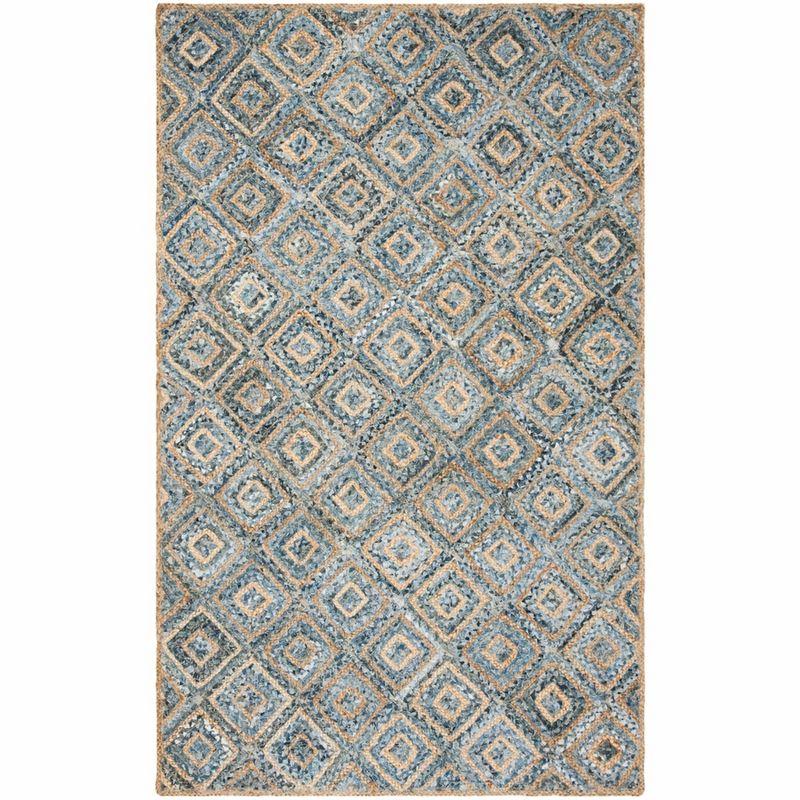 Cape Cod CAP354 Woven Indoor Area Rug - Natural/Blue - 4'x6' - Safavieh