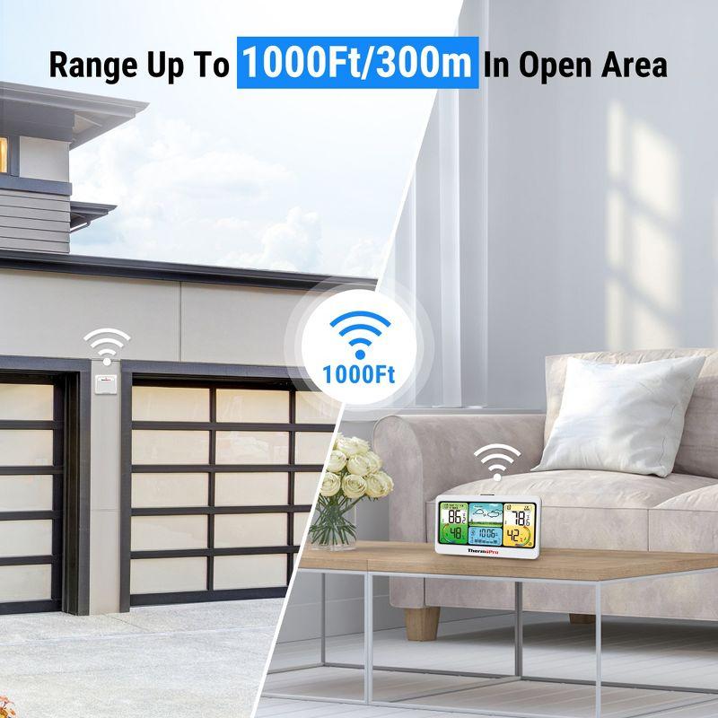 ThermoPro TP280BW 1000FT Home Weather Stations Wireless Indoor Outdoor Thermometer, Indoor Outdoor Weather Station