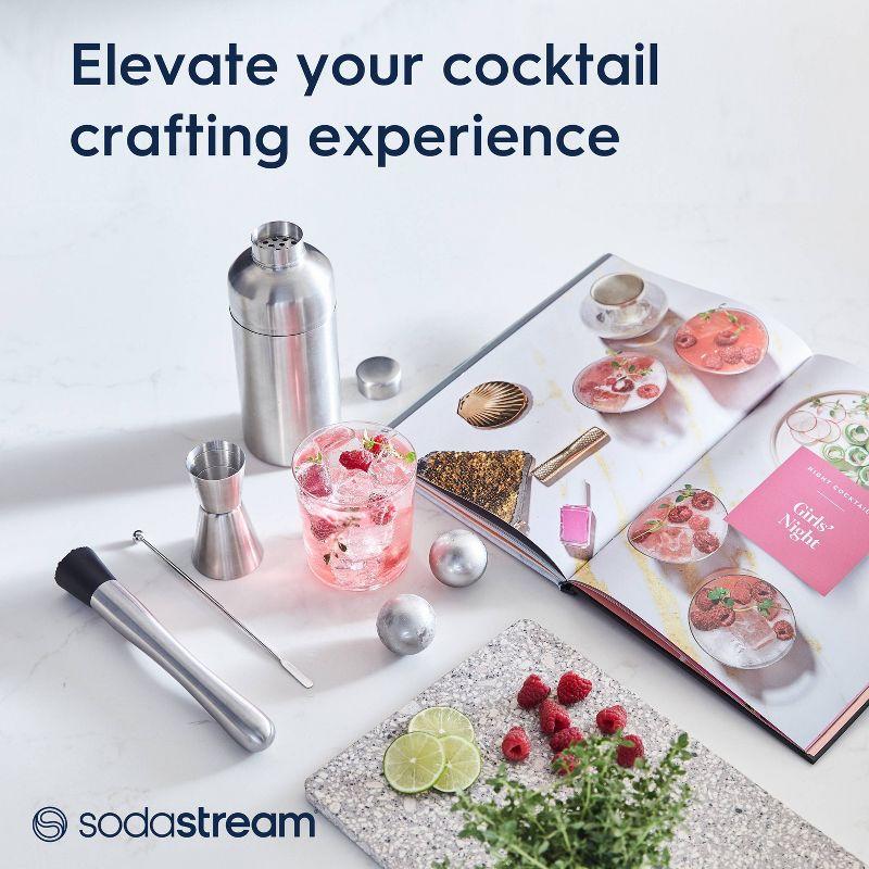 SodaStream Mixology Kit: 18/10 Stainless Steel Barware Set, BPA-Free, Dishwasher-Safe, 6-Piece Bartending Set, Silver