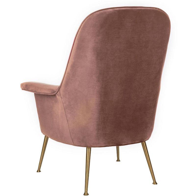 Aimee Velvet Arm Chair - SFV4701 - Dusty Rose/Gold - Safavieh Couture