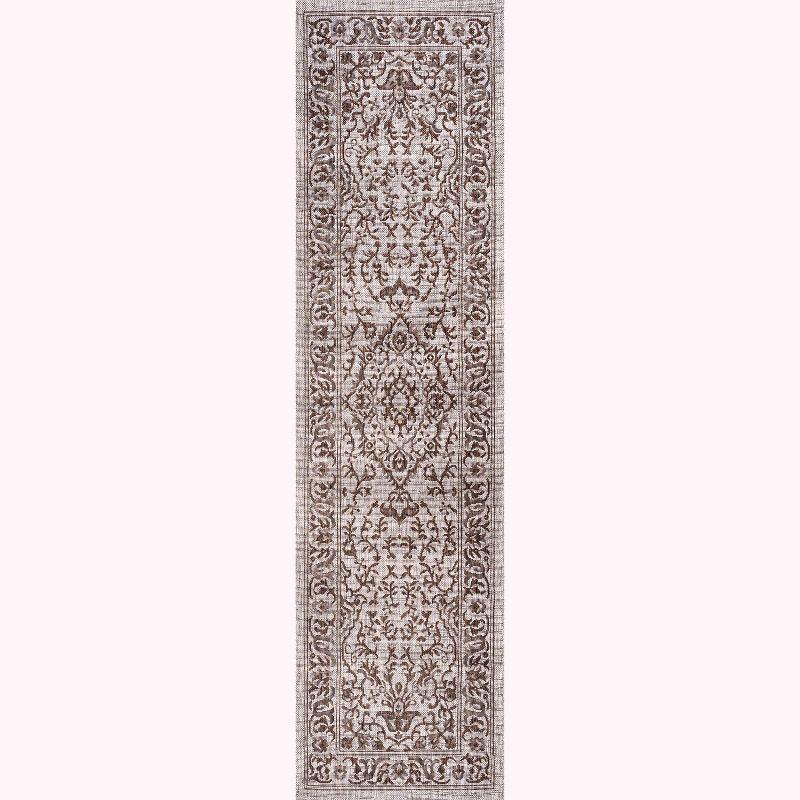 Ivory Medallion Handmade Flat Woven Indoor/Outdoor Rug