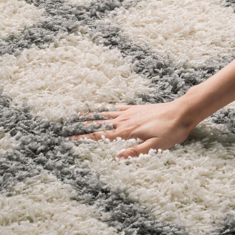 Dallas Shag SGD258 Power Loomed Indoor Area Rug - Ivory/Grey - 8'x10' - Safavieh.