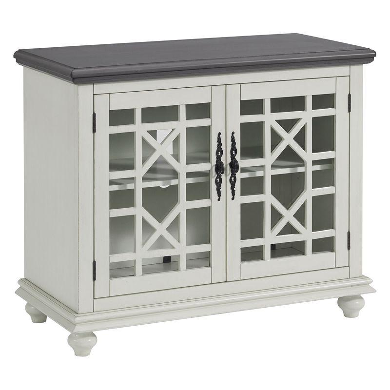 Martin Svensson Home Elegant Small Spaces TV Stand White with Gray Top