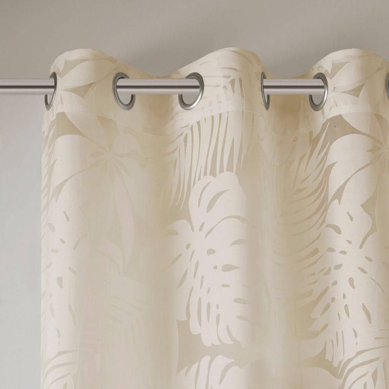 Madison Park Leilani Palm Leaf Burnout Window Sheer