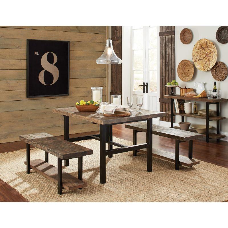 Pomona Metal and Reclaimed Wood Dining Table Brown - Alaterre Furniture