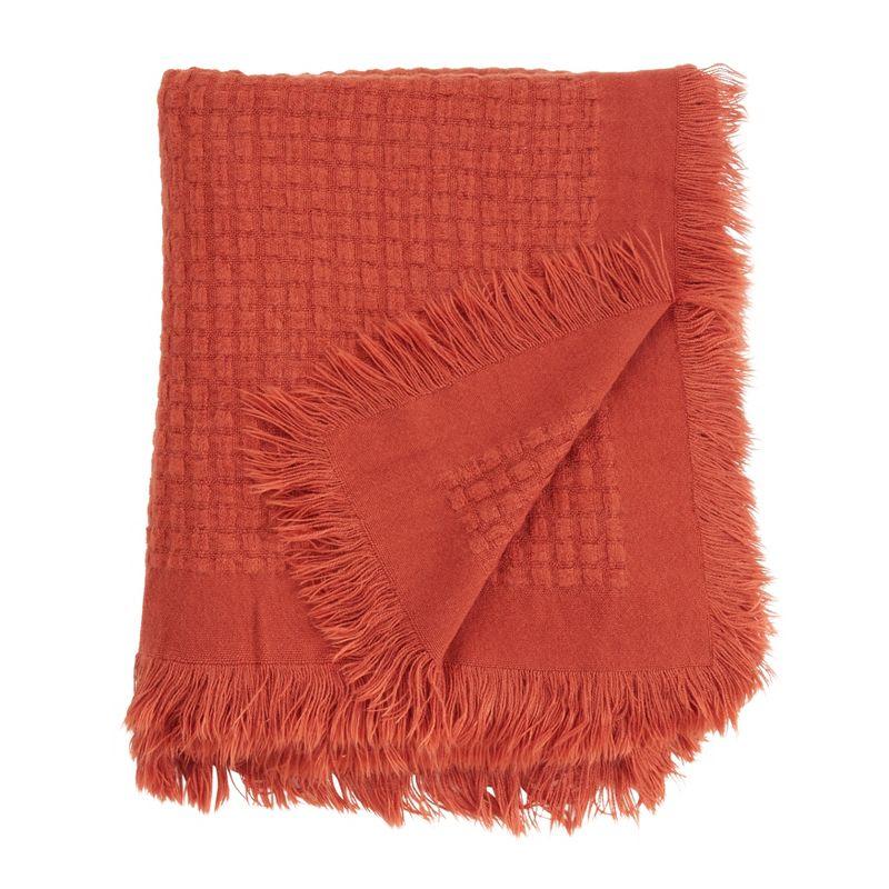 Saro Lifestyle Throw Blanket With Waffle Weave Design