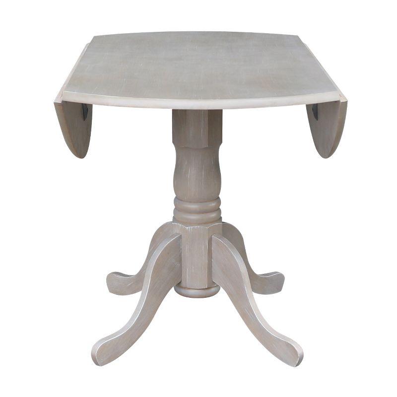 42" Mason Round Dual Drop Leaf Extendable Dining Table - International Concepts: Seats 4, Pedestal Base