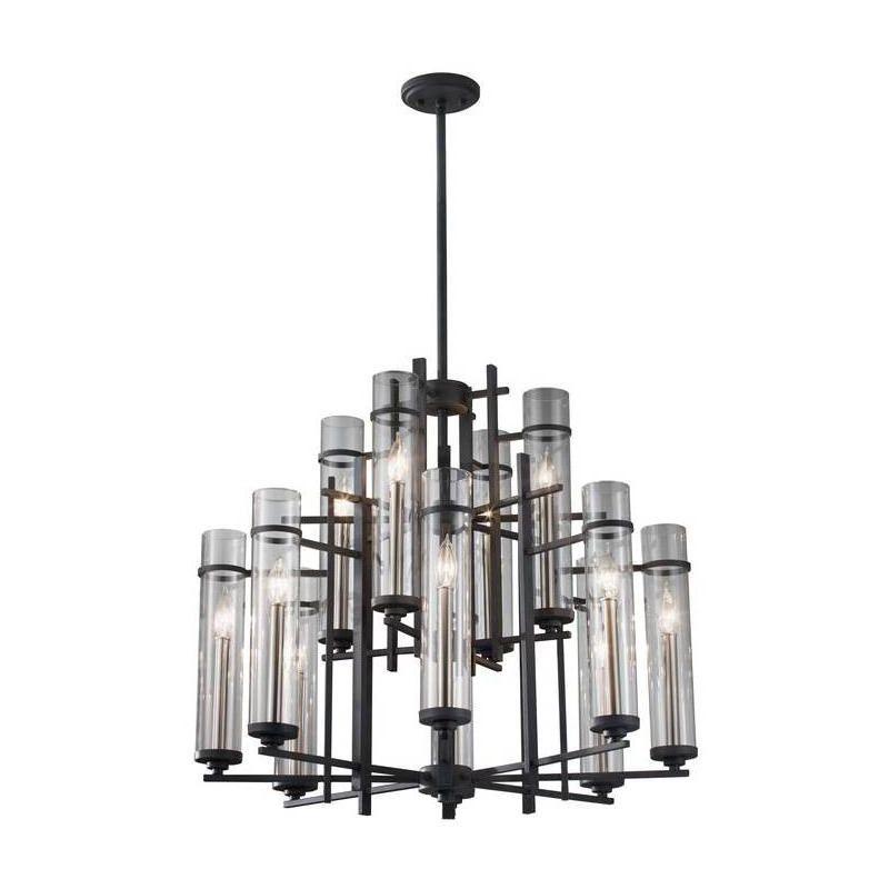 Generation Lighting Ethan 30" Forged Iron 2-Tier 12-Light Chandelier