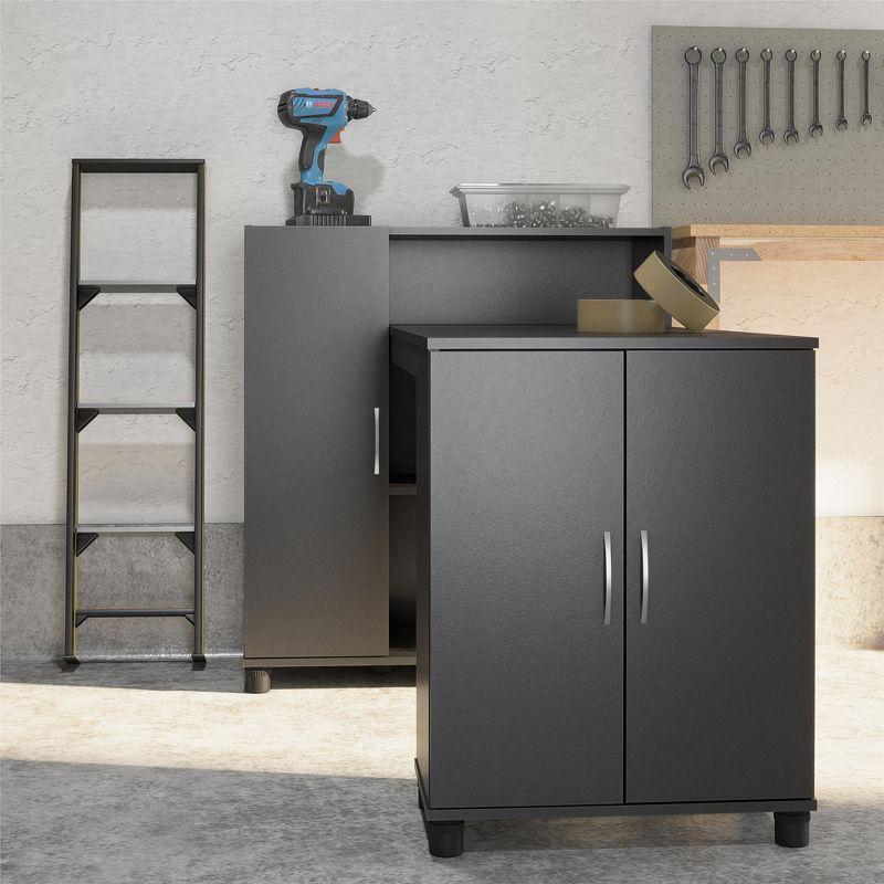 RealRooms Basin Hobby and Craft Desk with Storage, Black