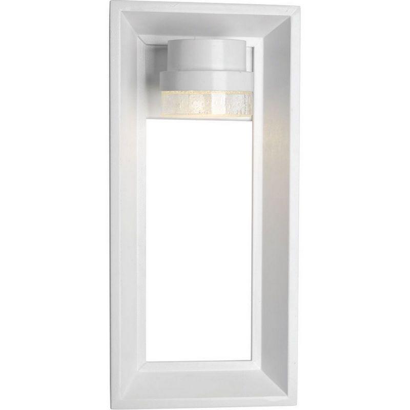 Progress Lighting Z-1010 1-Light Outdoor Wall Sconce, Black Finish, Seeded Glass Shade