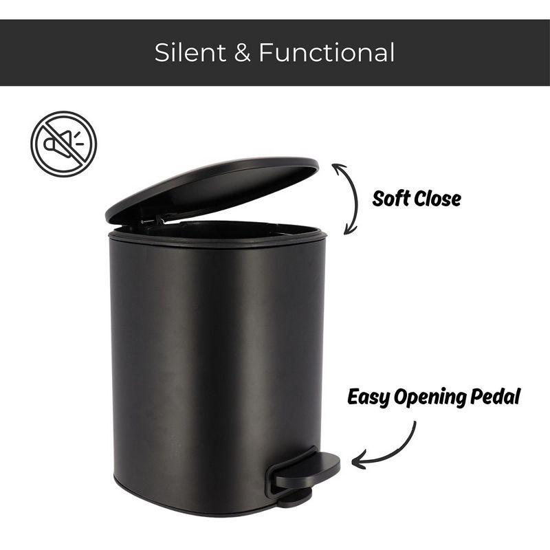 Evideco Mel Metal Step On Kitchen Trash Can - 1.3 Gallons
