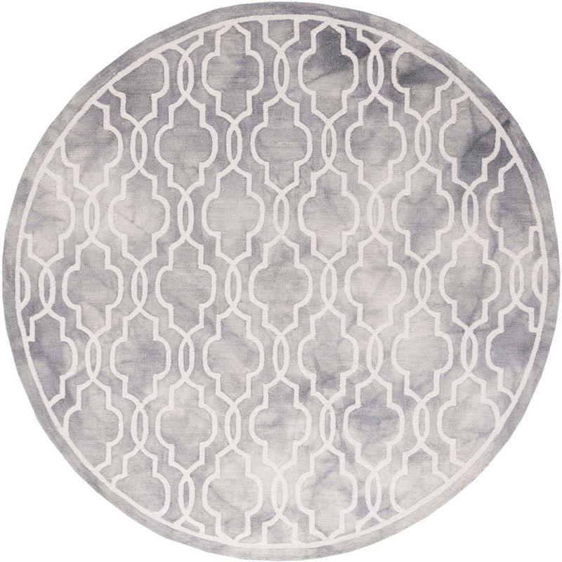 Dip Dye DDY539 Hand Tufted Indoor Area Rug - Grey/Ivory - 7' Round - Safavieh