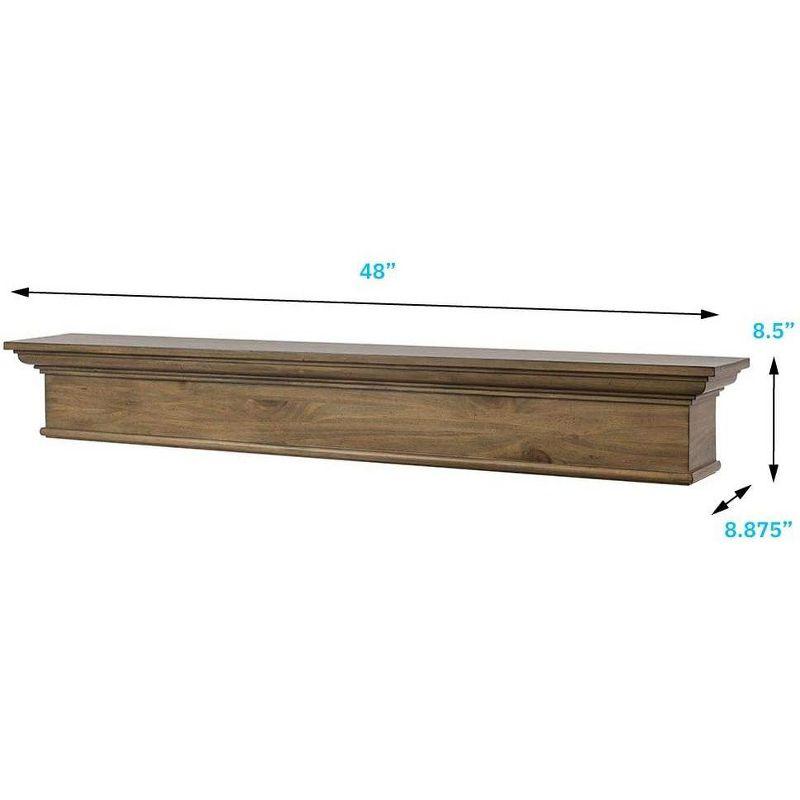 Mantels Direct Bellamy 60" Decorative Wood Fireplace Mantel Shelf - Vintage Ash