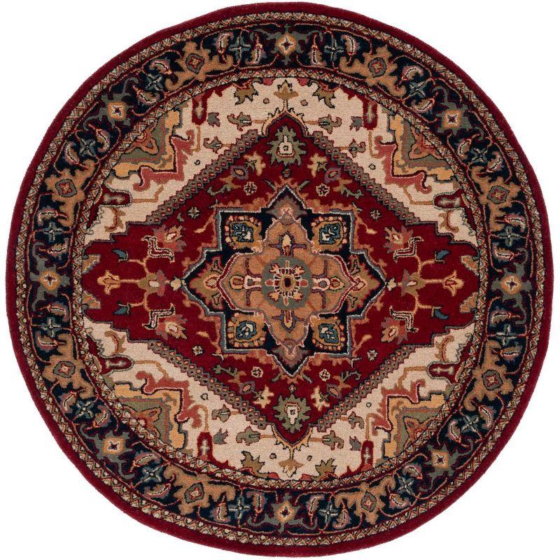 Heritage HG625 Handmade Area Rug - 3'6" Round - Red - Safavieh