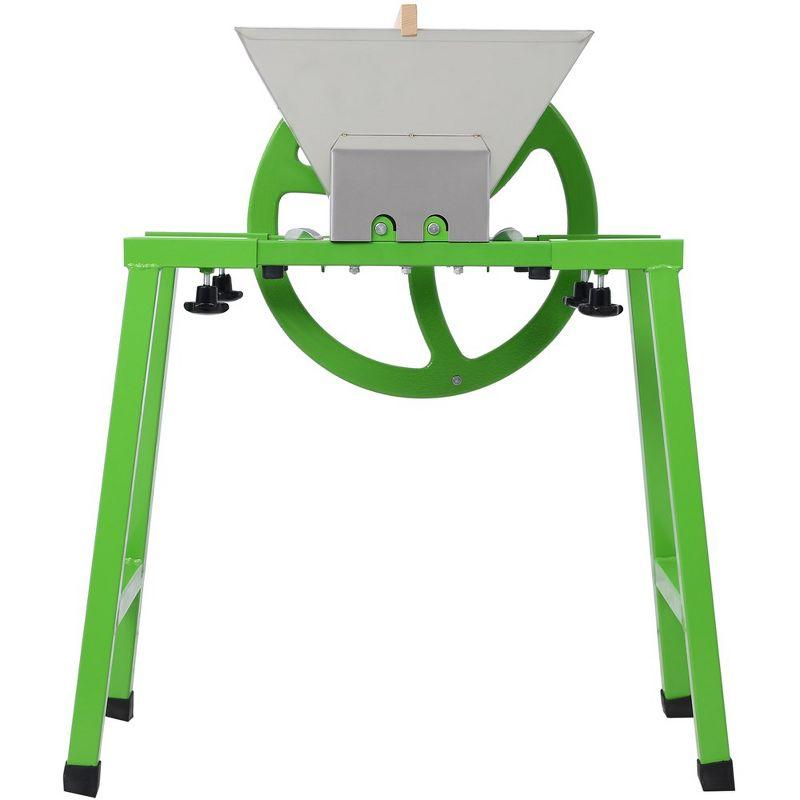 Citrus Juicer Manual, Hand Juicer With Wheel, Stand, 7L Stainless Steel Portable Fruit Crusher, Fruit Scratter Pulper