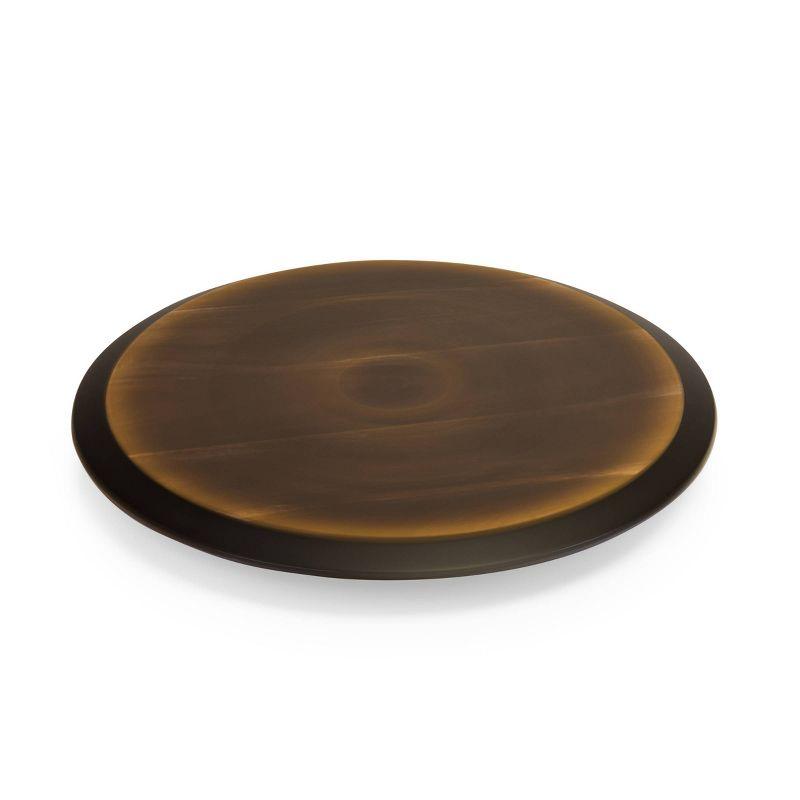 Picnic Time Lazy Susan Fire Acacia Wood Serving Tray