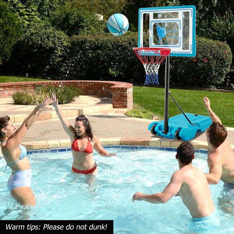 Pool Basketball Hoop 3.8-4.4 FT Adjustable Poolside BasketballGoal System