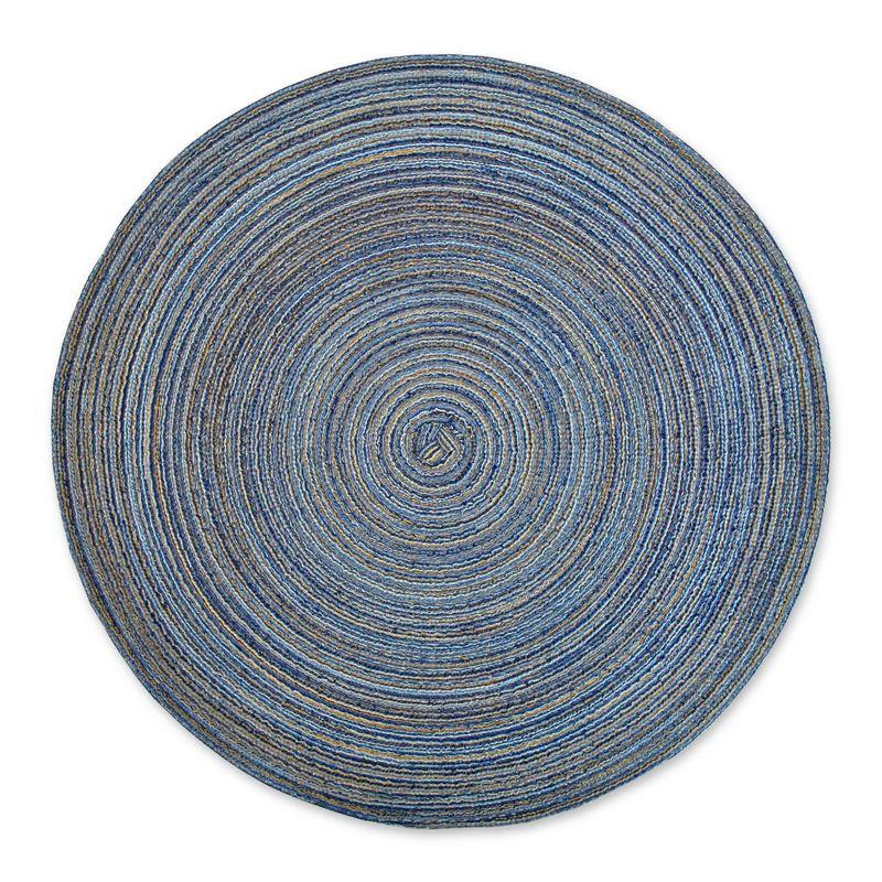 DII Variegated Placemat Set 6 Piece, Blue, 15" Dia