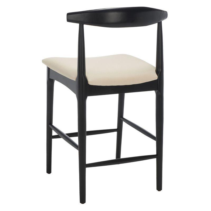 Lionel Retro Counter Stool - Black/Creme - Safavieh