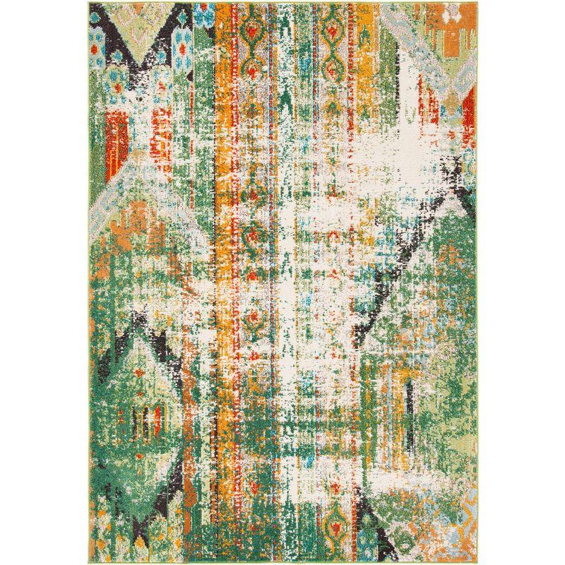 Madison MAD422 Power Loomed Indoor Area Rug - Green/Orange - 5'3"x7'6" - Safavieh
