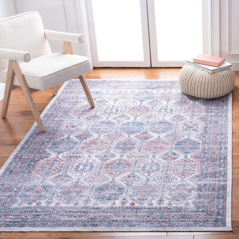 Serapi SEP520 Power Loomed Machine Washable Skid-Resistant Indoor Accent Rug - Ivory/Rust - 4'x6' - Safavieh