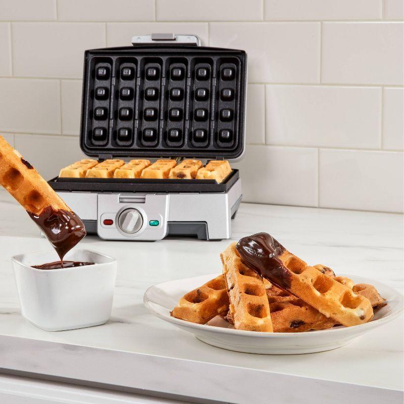 Cuisinart Non-Stick Waffle Stick Maker Stainless Steel Finish WAF-ST6: Adjustable Browning, 6 Cavities, 800W, Recipes Included