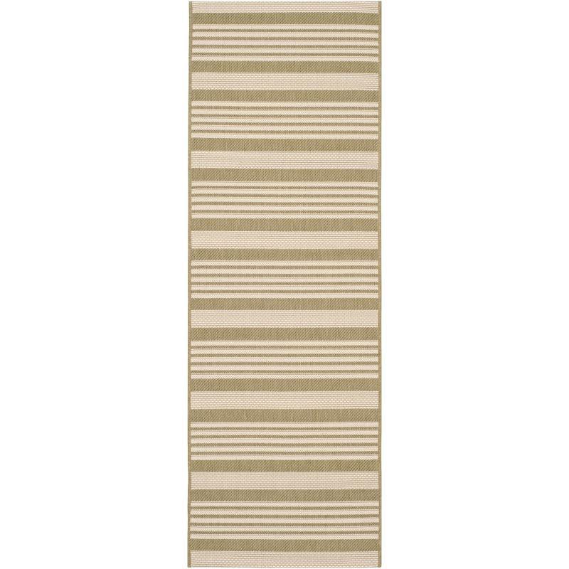 Courtyard CY6062 Power Loomed Indoor/Outdoor Runner Rug - Green/Beige - 2'3"x8' - Safavieh.
