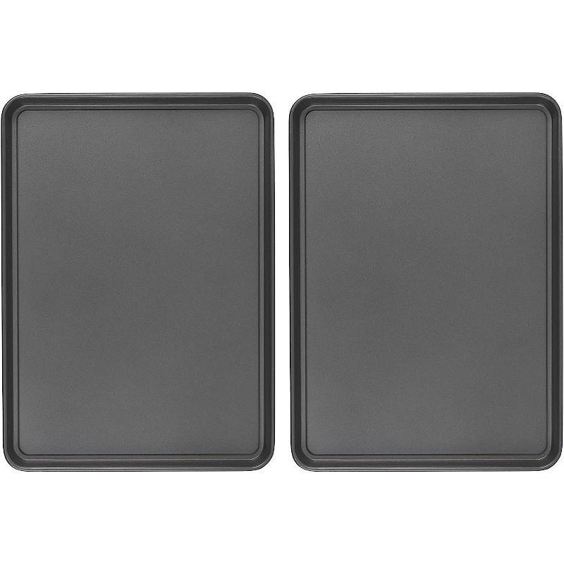 GoodCook Dishwasher Safe Nonstick Steel XL Cookie Sheet, 15'' x 21'', Gray,2 Pack