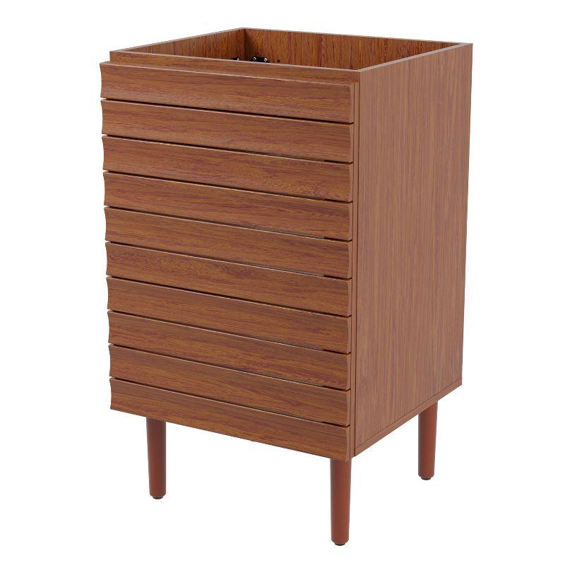 Walnut 20" Modern Linear Slat Bath Vanity Cabinet