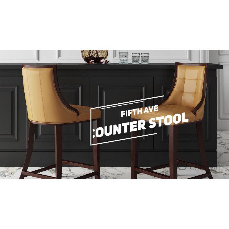 Fifth Avenue Faux Leather Counter Height Barstool - Manhattan Comfort