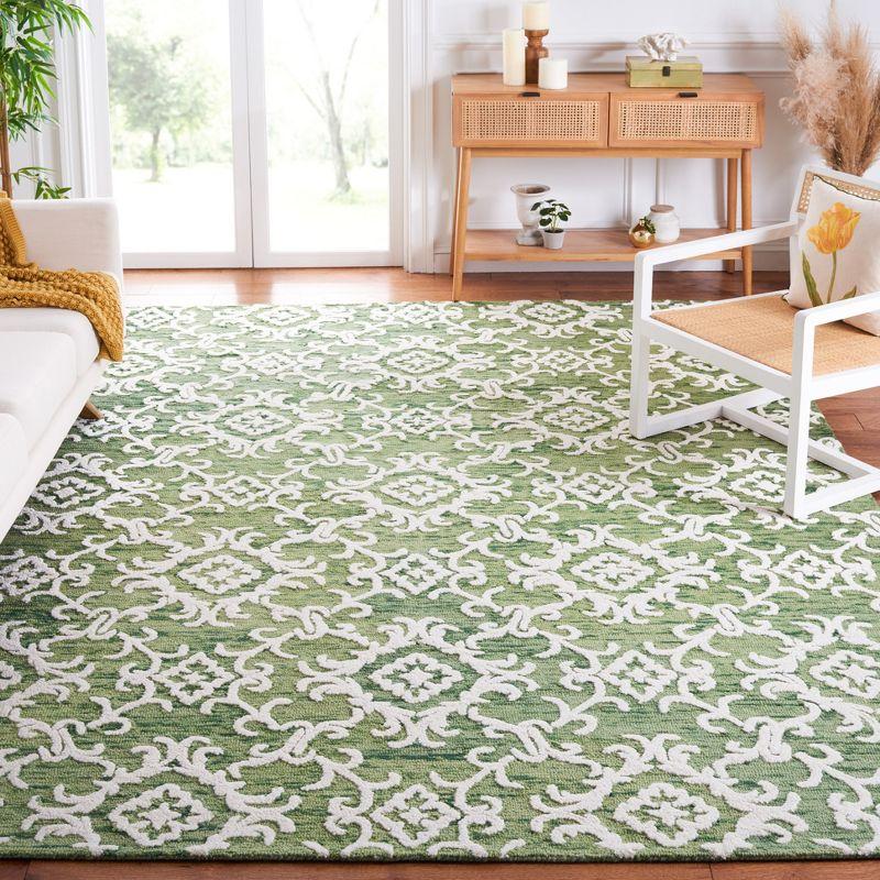 Blossom BLM104 Hand Tufted Area Rug - Green/Ivory - 8'x10' - Safavieh.