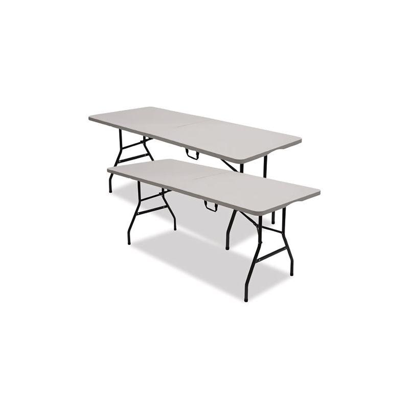 Gray and White Granite Resin Bifold Folding Table, 71"