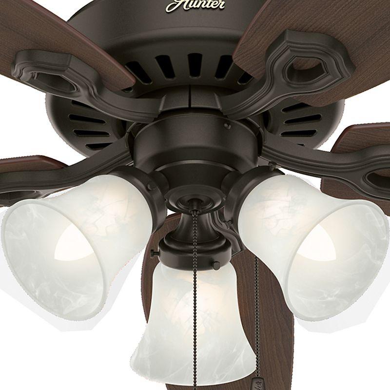 52" Builder Plus 5 - Blade Standard Ceiling Fan with Pull Chain and Light Kit Included