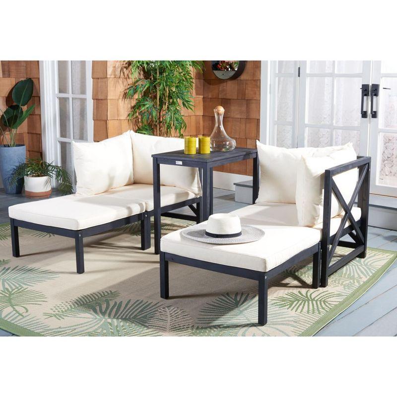 Ronson 5 Piece Sectional Set - Indoor/Outdoor - PAT6762 - Dark Slate Gray/Beige - Safavieh