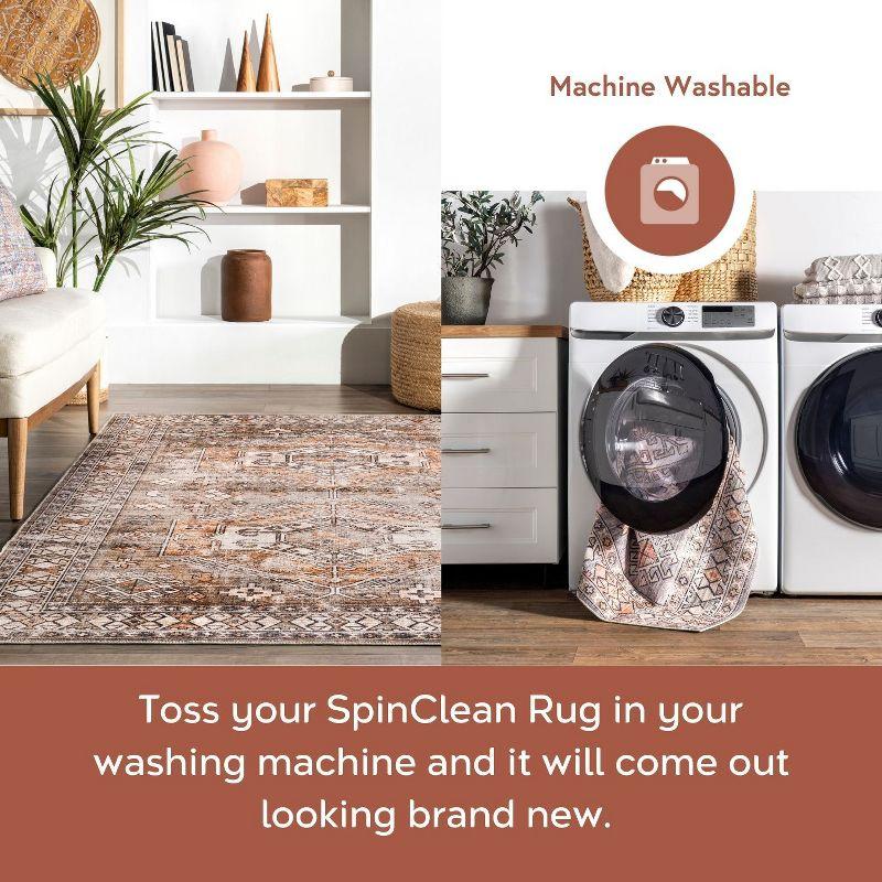 nuLOOM Mae SpinClean Machine Washable Stain-Resistant Area Rug