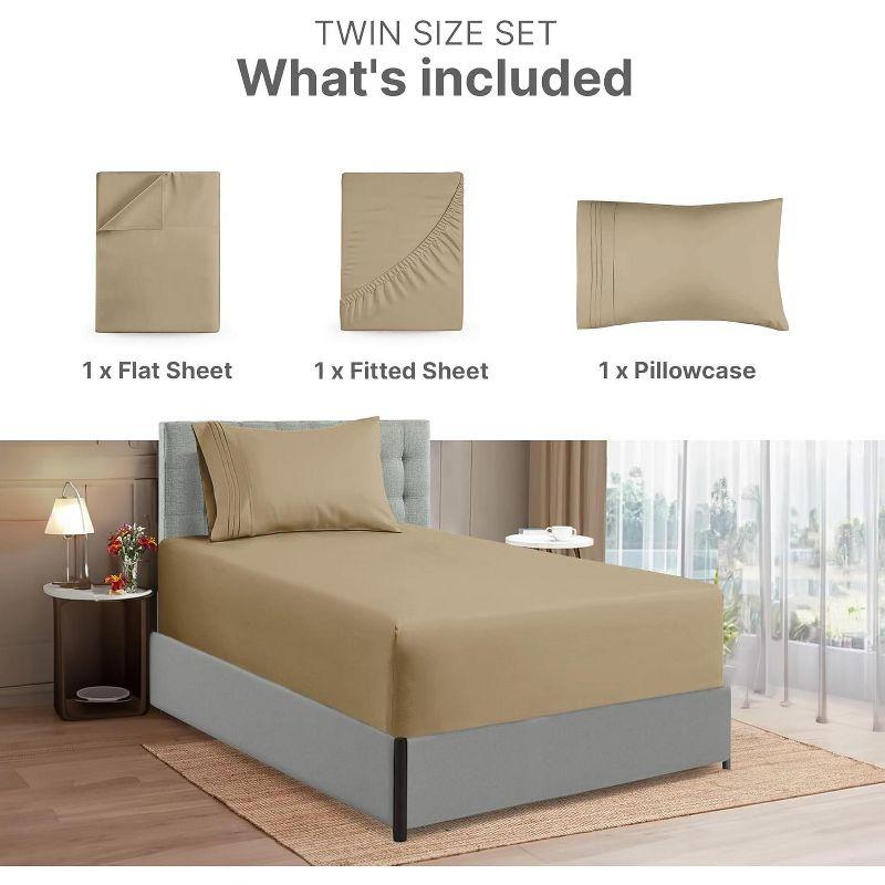 4 Piece Extra Deep Pocket luxury Sheet Set - Solid Ultra Soft & Cooling Sheet Sets