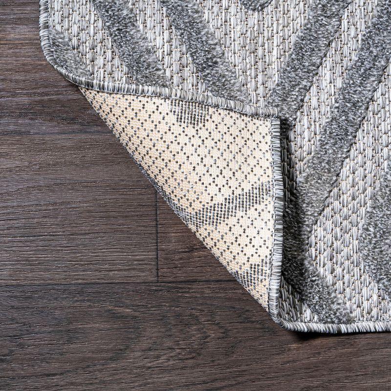 4'x6' Balansat Moroccan Diamond Indoor/Outdoor Area Rug, Dark Gray - JONATHAN Y