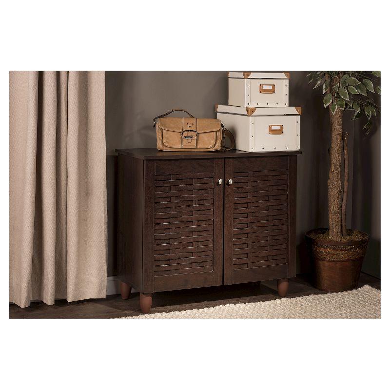 Winda Modern and Contemporary 2-Door Wooden Entryway Shoes Storage Cabinet: UPC 847321042728 - Baxton Studio