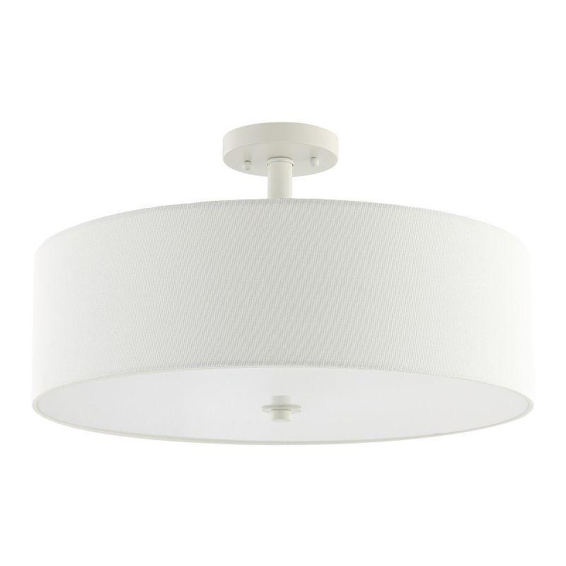 Jolana 12.5" White Fabric Shade Flush Mount Light